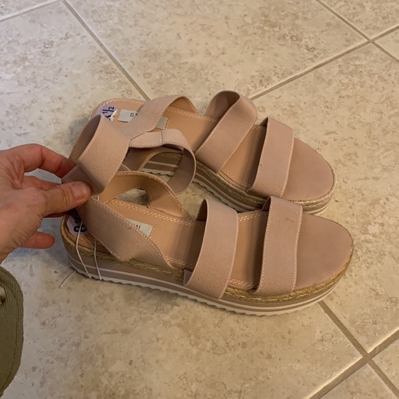 NWOT Steve Madden Kimmie Tan Espadrille Platform Sandal 8.5 Strappy Open Toe - Picture 2 of 9